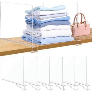 Acrylic Closet Shelf Dividers, Heavy Duty Organizer for Clothes, Handbags,